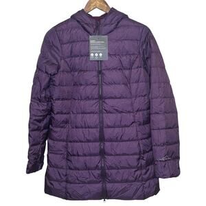 Eddie Bauer Women's Small Purple CirrusLite Down Hooded Parka Jacket